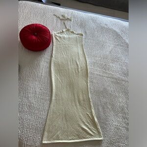 Oris Strapless Cream Maxi Dress